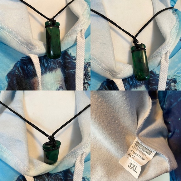 Aquaman Blue Graphic Sweatshirt Women’s / Unisex Hoodie with Pendant Necklace - Picture 5 of 11